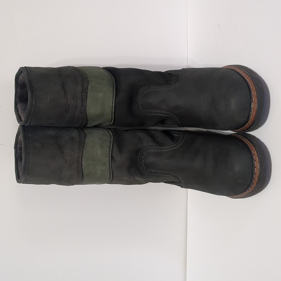 Anfibio Waterproof black and Green Leather  Winter women's Boots Size 40 US 9.5 - Picture 2 of 13